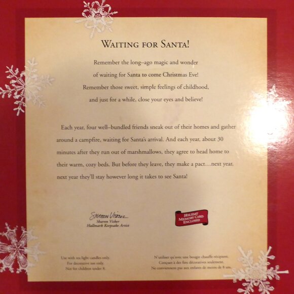 NEW 2003 HALLMARK KEEPSAKE ORNAMENT WAITING FOR SANTA TEA LIGHT CANDLEHOLDER SET - Picture 11 of 15